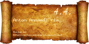 Anton Annamária névjegykártya